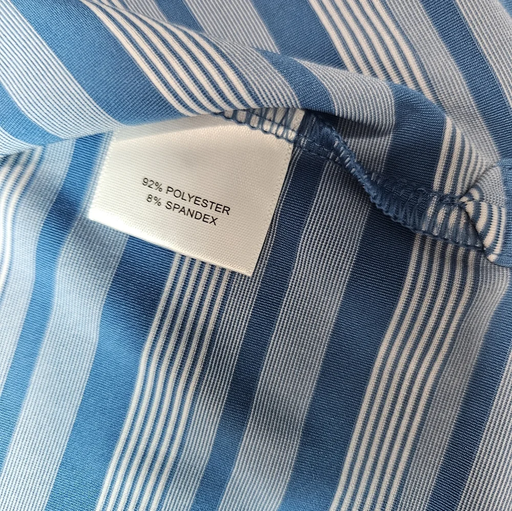 Peter Millar  Comfort Polo Shirt XL Blue White Stripe TPC Sawgrass Golf